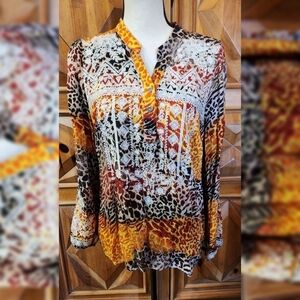 Savanna Jane Animal Print Top Sz S